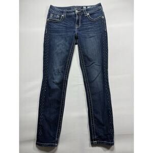 Miss Me Women's Slim Boyfriend Ankle Blue Denim Jeans - Size 25 (29x27.5)